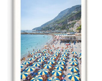 Amalfi Coast Print Italy | Italian Coast Photography | Mediterranean Beach Wall Art Poster