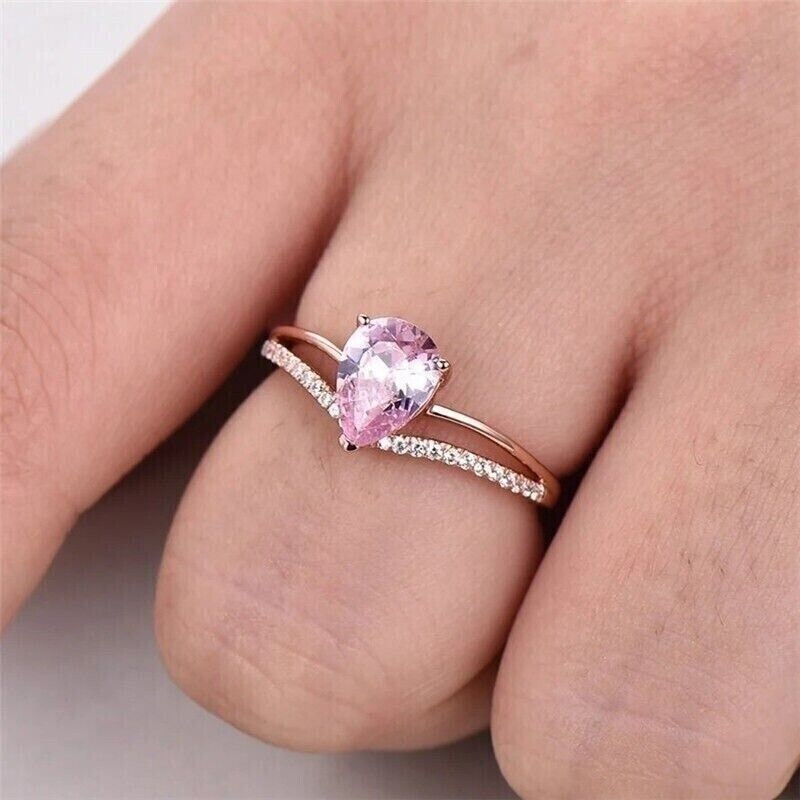3.20Ct Heart Shape Pink Sapphire Solitaire Engagement Ring 14K White Gold  Finish