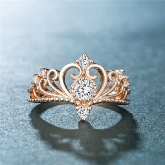 Double Side Tiara Crown Diamond Ring | HX Jewelry