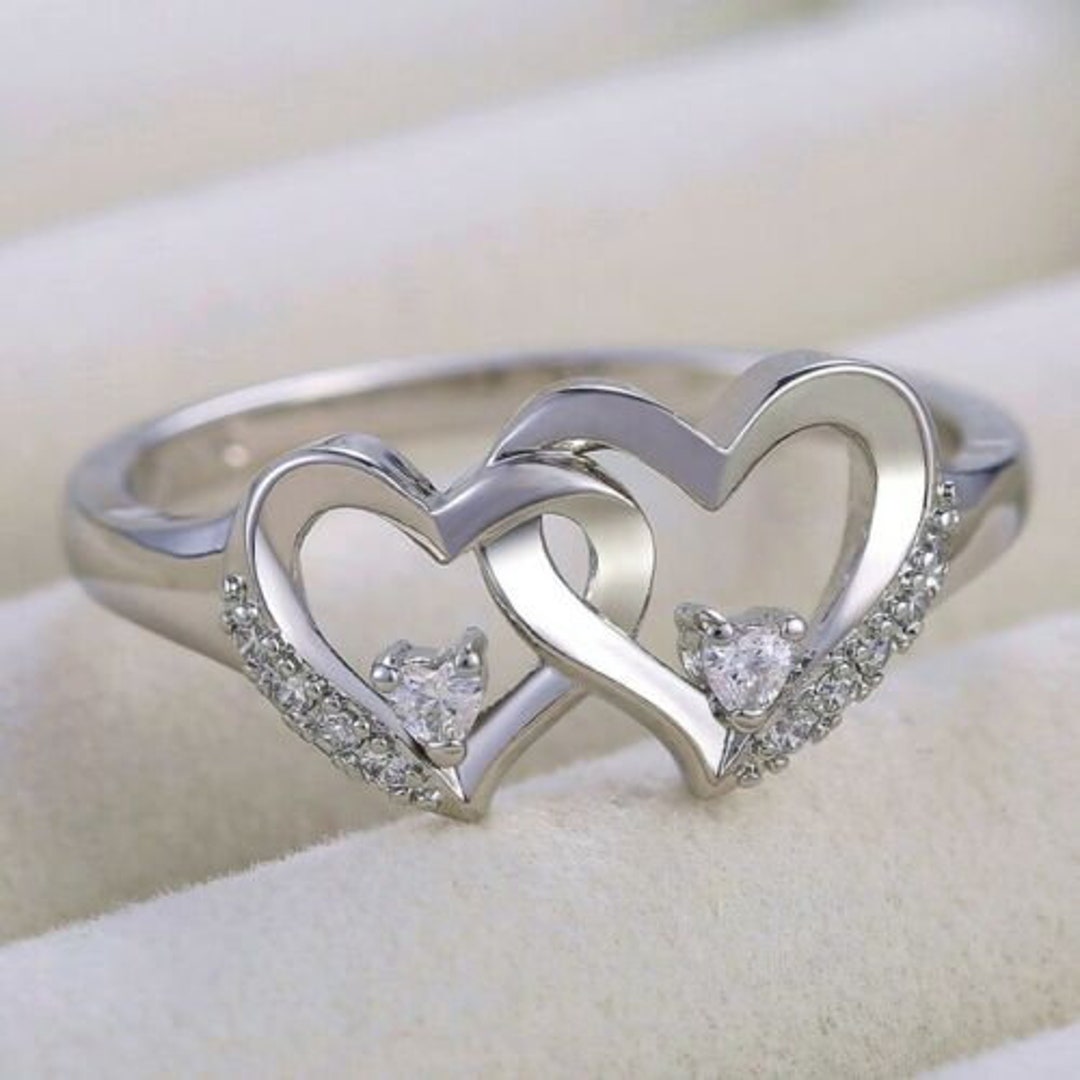Sterling Silver Double Heart Ring Sterling Silver Double Heart Ring