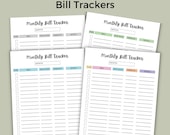 Monthly Bill Tracker with Notes, Budget Planner, Digital PDF, US Letter A4 A5 HP Classic