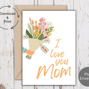 Tarjeta de felicitación bohemia para el Día de la Madre, set de tarjetas imprimibles, tarjetas para el Día de la Madre, tarjeta para mamá, descarga digital en PDF