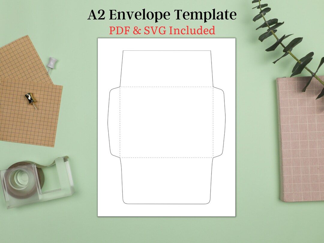 Envelope Template Printable, A2 PDF SVG Envelope Template, Envelope ...