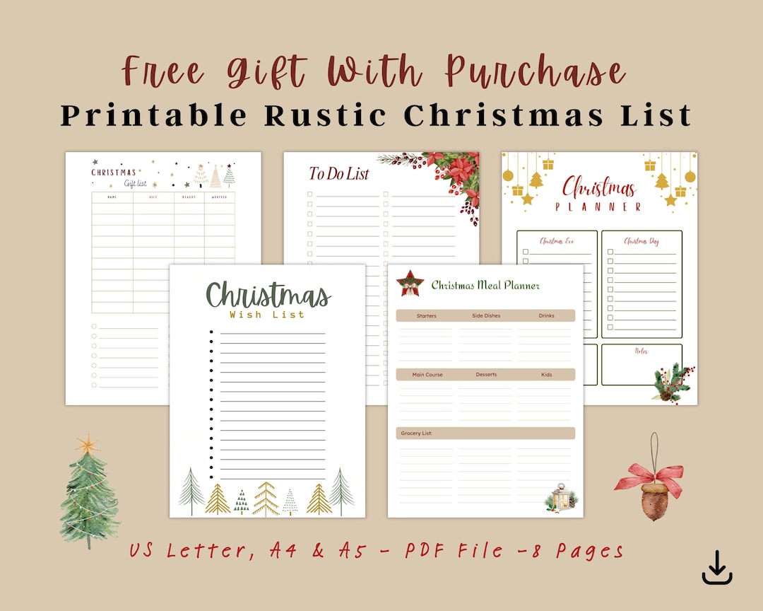 Christmas Gift Tracker, Printable Christmas Shopping List Template ...