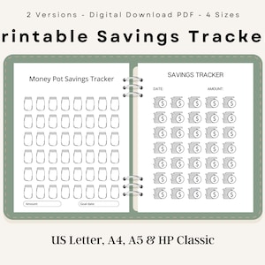 Savings Challenge Digital, Savings Tracker Log Book, Savings Challenge Printable, Money Savings Binder, Letter A4 A5, Instant Download PDF
