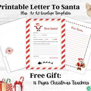 Weihnachtsmann Brief bedruckbar, Kinder Brief an Santa, Brief an Santa Vorlage, Lieber Santa Brief Kit, Santa Weihnachten Wunschliste, Instant Download