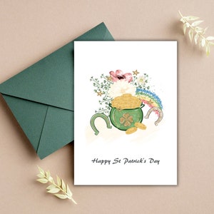 Set di biglietti stampabili per il giorno di San Patrizio, biglietto per il giorno di San Patrizio, biglietto per il giorno di San Patrizio, modello PDF per biglietti d'auguri, file scaricabili immediatamente