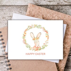 Biglietto di Pasqua ad acquerello, biglietto di Pasqua floreale, biglietto di Pasqua, biglietto di auguri di Pasqua, modelli di buste 5 x 7", download digitale istantaneo PDF