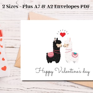 Biglietto di San Valentino a forma di lama, biglietti d'auguri d'amore stampabili per San Valentino, modelli di buste per biglietti, set di biglietti d'auguri carini per San Valentino, download immediato