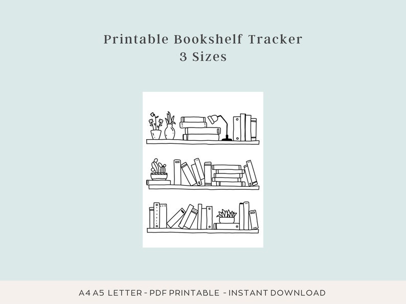 Printable Bookshelf Book Tracker Reading Log Book Tracker - Etsy