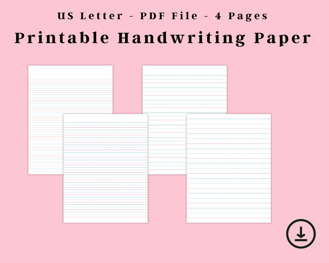 Handwriting Paper Digital, Handwriting Paper Printable, Practice