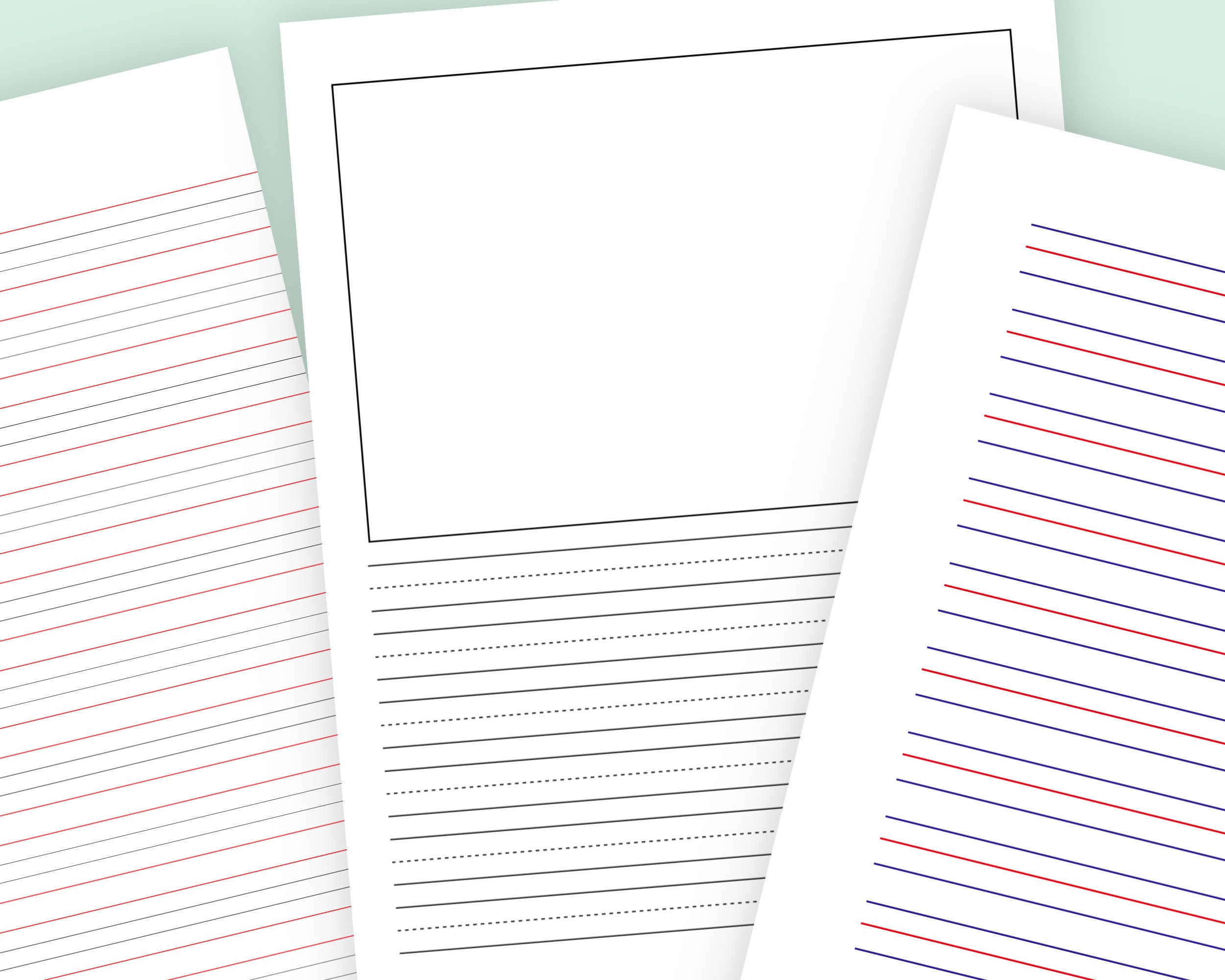 Handwriting Practice Paper Printable, Handwriting Story Box Paper, Handwriting Paper Kids ...