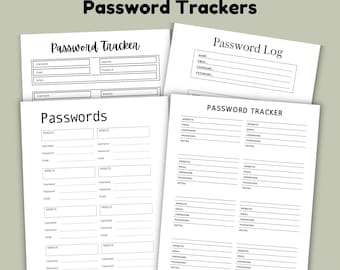 Password Log Organizer, Secure Login Tracker, Account Keeper, Digital PDF, US Letter A4 A5 HP Classic