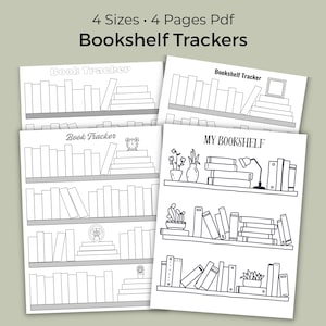 Bookshelf Tracker, Reading Log Printable, Bullet Journal Layout, Digital PDF, US Letter A4 A5 HP Classic
