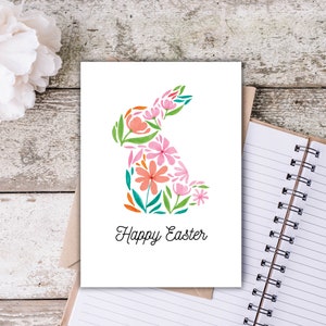 Osterkarte, Osterkarte bedruckbar, Osterhase Karte, Osterkarte Blumen, Frohe Ostern Grußkarte, Umschlag Vorlage, Sofort Download