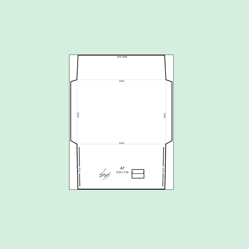 Printable Envelope Template A7 5 X 7 for Greeting Cards Etsy Australia