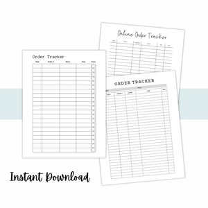 Printable Order Tracker, Online Shopping Log, Package Delivery ...