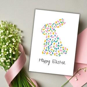 Digitale Osterkarte, Osterhase Grußkarte, Osterkartenvorlage, Frohe Ostern Karte 15x18, Instant Download PDF
