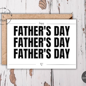 Tarjeta del Día del Padre para papá, imprimible, plantilla para el Día del Padre, descarga instantánea en PDF.