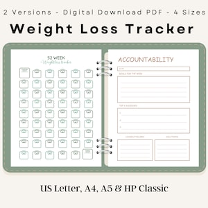 Gewichtsverlies-trackerdagboek, afdrukbare gewichtsverlies-trackerplanner, Pounds Lost Challenge, digitale gewichtsverliesgrafiek, pdf-bestand direct downloaden