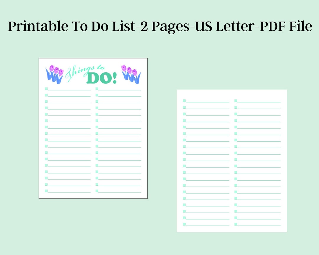 Floral to Do List Printable, Digital Lined Writing Paper, Lined Notes ...