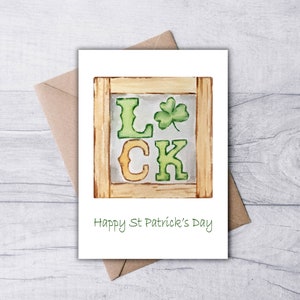 Cartão do Dia de São Patrício para impressão, conjunto de cartões de felicitações do Dia de São Patrício, cartões do Dia de São Patrício, modelo de cartão da sorte irlandesa, download instantâneo em PDF