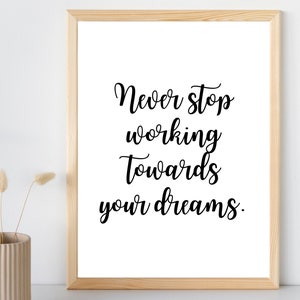 Motivierende Wand Kunst digital, Wand Kunst zum ausdrucken, minimalistische Wandkunst, Inspiration Zitat Kunst, 8 x 10 5 x 7 Buchstabe, Sofort Download PDF