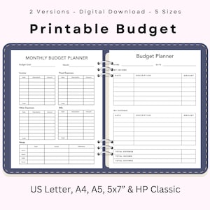 Monthly Budget Digital, Monthly Budget Printable, Monthly Budget Planner, Monthly Budget Log Tracker, Budget Template, Instant Download PDF