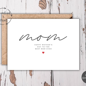 Biglietto d'auguri per la festa della mamma stampabile in formato PDF, set di biglietti d'auguri per la festa della mamma in formato digitale, download immediato del biglietto d'auguri per la festa della mamma, modello di biglietto per la mamma