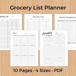 Printable Grocery Tracker Sheet, Clean Meal Planning Page, 25 Page Planner Bonus