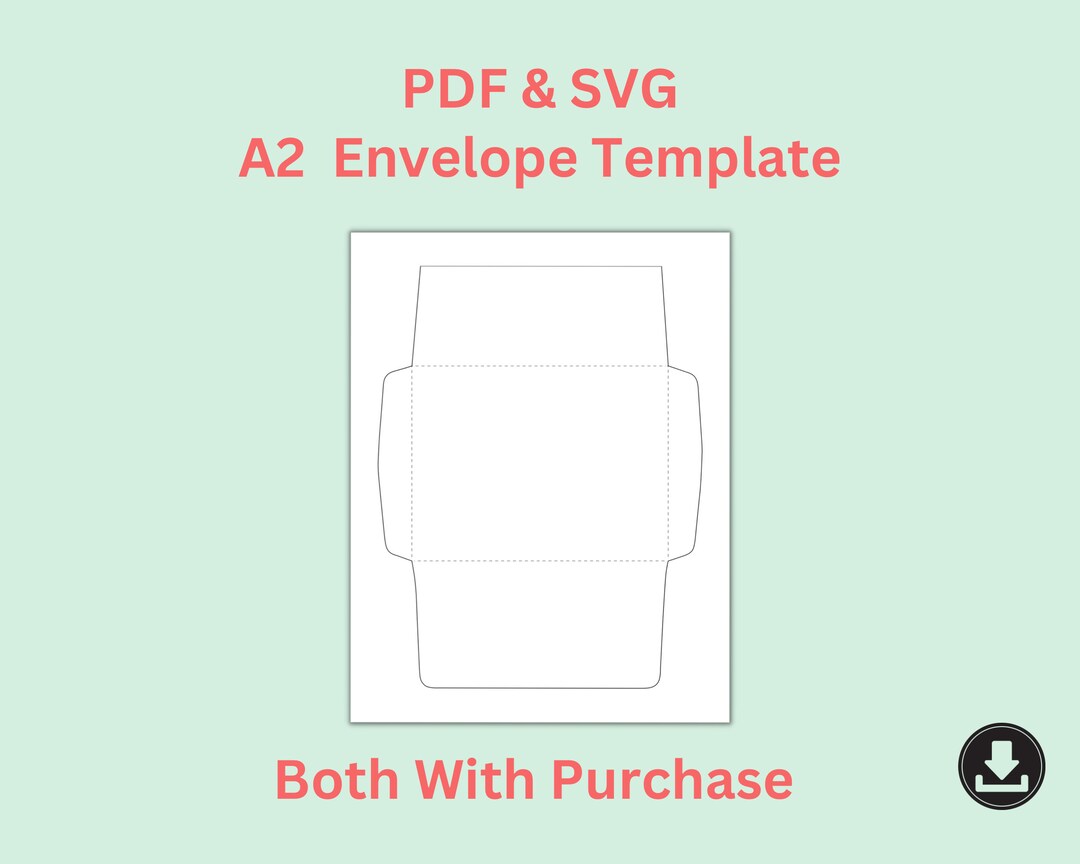 Envelope Template Printable A2 PDF SVG Envelope Template Etsy