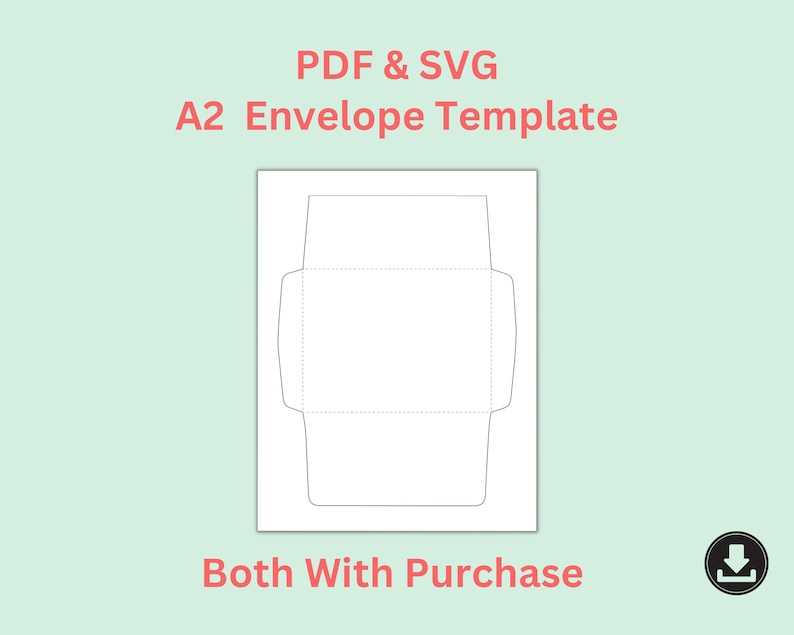 Envelope Template Printable A2 PDF SVG Envelope Template Etsy