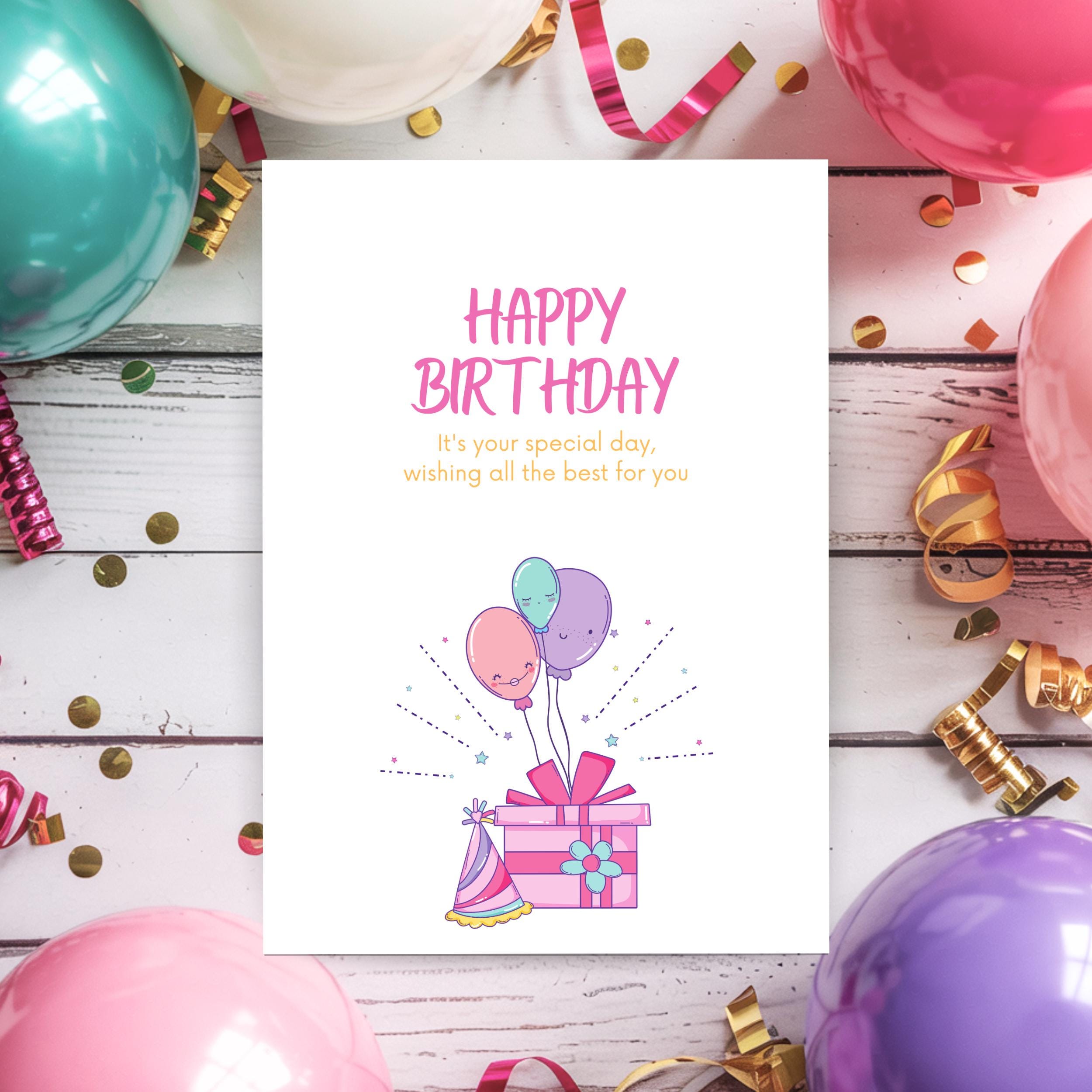 Cartolina Di Auguri Con Palloncini Colorati Realistici Illustrazione Delle Celebrazioni, Sfondo
