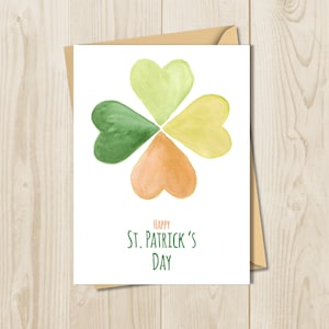 Carte imprimable pour la Saint-Patrick, cartes de voeux pour la Saint-Patrick, modèle de carte pour la Saint-Patrick, ensemble enveloppe pour carte, téléchargement immédiat