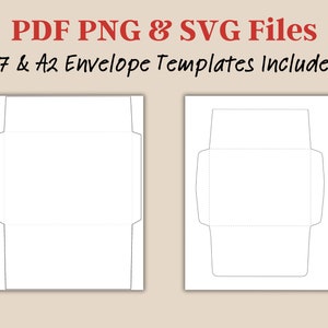 Printable Envelope Template, A7 5 x 7”, For Greeting Cards, SVG PDF Envelopes Template A7, A7 A2 Envelope Template, Instant Digital Download