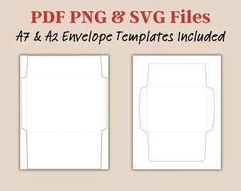 Printable Envelope Template, A7 5 x 7”, For Greeting Cards, SVG PDF Envelopes Template A7, A7 A2 Envelope Template, Instant Digital Download