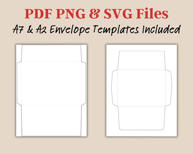 Printable Envelope Template, A7 5 X 7, for Greeting Cards, SVG PDF ...