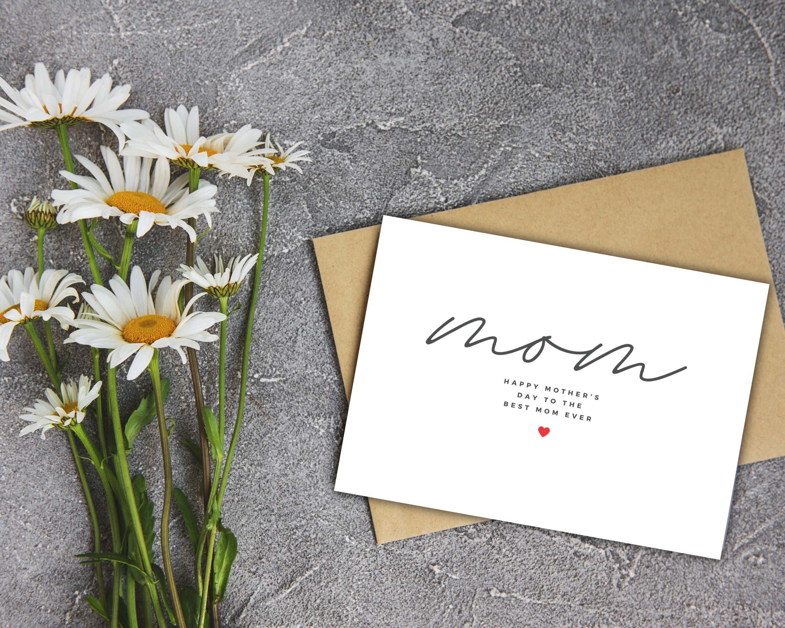 Printable Mother's Day Card: Minimalist Design, Envelope Template ...