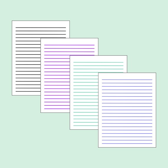 Printable Lined Paper Note Pad Lined Notebook Paper Planner Etsy