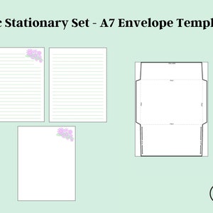 Briefpapier Blume Digital, Briefpapier zum ausdrucken, Briefpapier, liniert, Briefpapier Vorlage, Sofort Download PDF