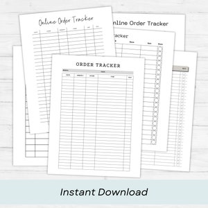 Printable Order Tracker, Online Shopping Log, Package Delivery ...