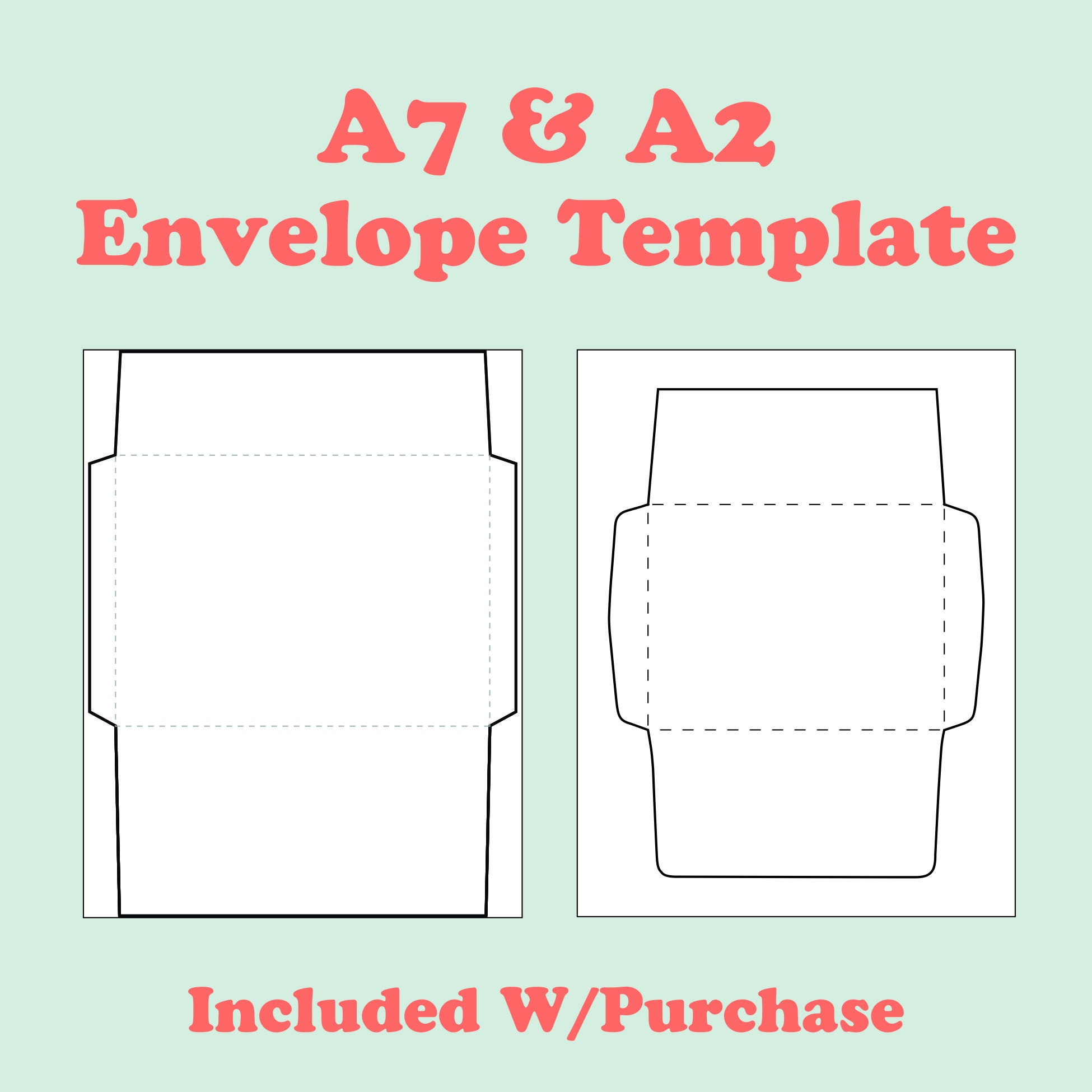 Printable a7 envelope template for 5x7 card canva a7 46 off