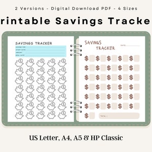 Savings Challenge Digital, Savings Challenge Printable, Savings Tracker Log Book, Money Savings Binder, Letter A4 A5, Instant Download PDF