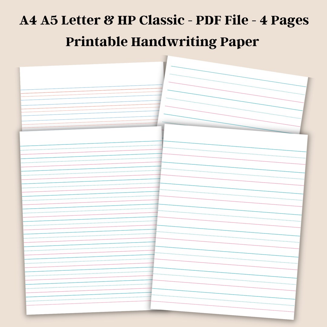 Handwriting Paper Digital, Handwriting Paper Printable, Practice ...