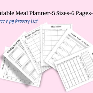 Digital Meal Planner PDF, Weekly Meal Tracker Template, Blank Food Log, Goodnotes Planner, Printable Meal Planning Pages