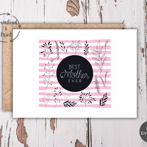 Cartão de Dia das Mães, Cartão de Dia das Mães para Imprimir, Cartão de Feliz Dia das Mães, Cartão de Saudações para o Dia das Mães, Download Digital Instantâneo em PDF