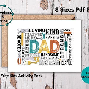 Papa Definition Vatertagskarte, druckbare Karte für Papa, sinnvolle Wortkunst Karte, digitaler Download, Sofort PDF Karte für Papa