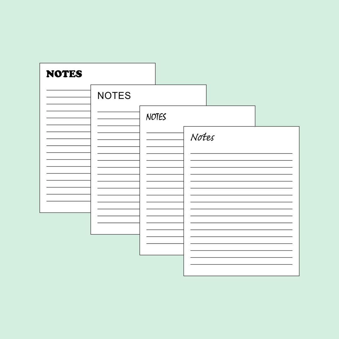 Note Taking Paper Printable, Writing Lined Note Page, Notes Paper ...