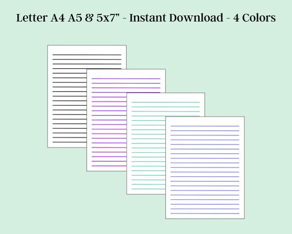 Lined Paper Printable, Printable Lined Paper, Lined Journal Pages ...