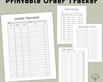 Printable Order Tracker, Online Shopping Log, Package Delivery Printable PDF, US Letter A4 A5 & HP Classic